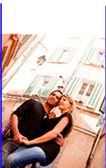 Romantic couple in Paris streets